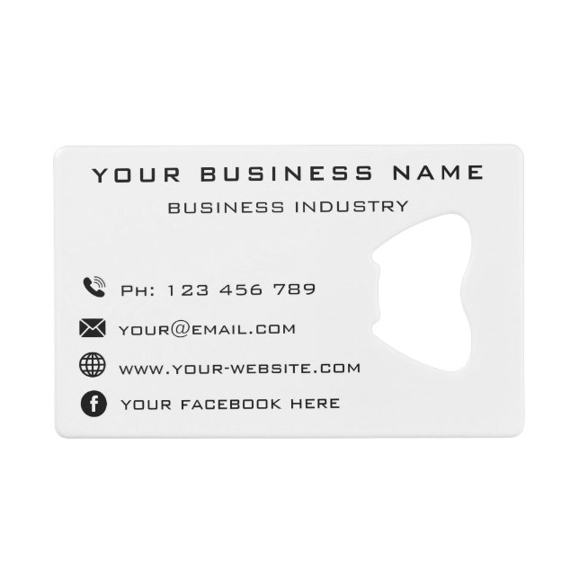 Unternehmensförderung Personalisiert - modern Geldbeutel Flaschenöffner (Vorderseite (Horizontal))