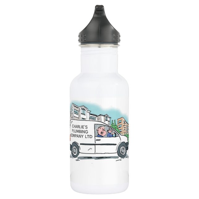 Unternehmensförderung von White Van Man Edelstahlflasche (Rechts)