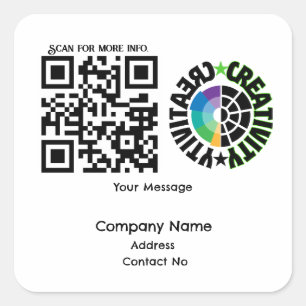 Unternehmensgeschenk QRcode mit Personalisierung B Quadratischer Aufkleber