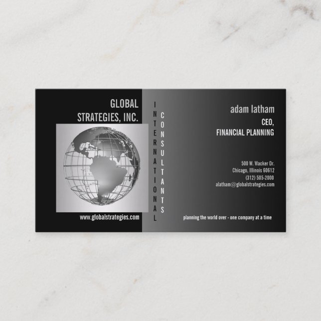 Unternehmenskarte für globales Business Consulting Visitenkarte (Vorderseite)