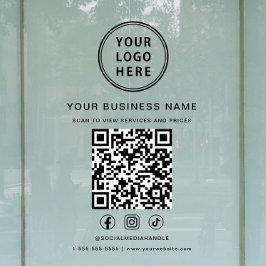 Unternehmenslogo Scannen Sie zum Anzeigen des QR-C Fensteraufkleber