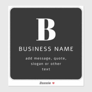 Unternehmensname, Monogramm und zusätzlicher Text  Aufkleber