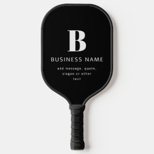 Unternehmensname, Monogramm und zusätzlicher Text Pickleball Schläger