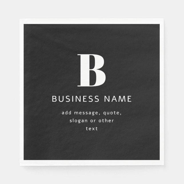 Unternehmensname, Monogramm und zusätzlicher Text  Serviette (Vorderseite)