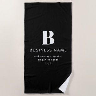 Unternehmensname, Monogramm und zusätzlicher Text Strandtuch