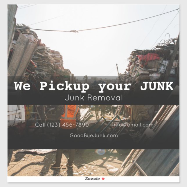 Unternehmenswerbung für den Junk Removal Company Aufkleber (Blatt)
