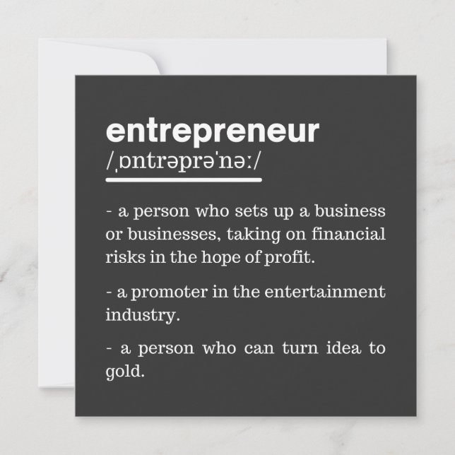 Unternehmer Definition Funny Business Owner Gesche Einladung (Vorderseite)