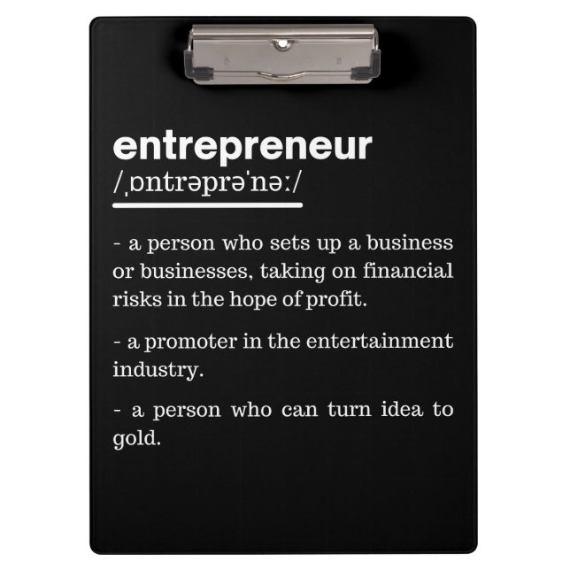 Unternehmer Definition Funny Business Owner Gesche Klemmbrett (Vorderseite)