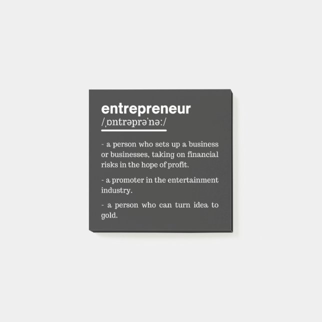 Unternehmer Definition Funny Business Owner Gesche Post-it Klebezettel (Vorderseite)