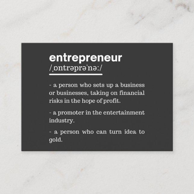 Unternehmer Definition Funny Business Owner Gesche Visitenkarte (Vorderseite)