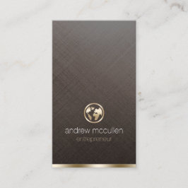 Unternehmer Gold Globe Icon gebürstetes Metall Visitenkarte