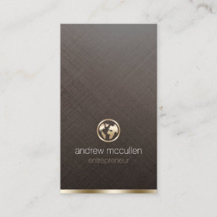Unternehmer Gold Globe Icon gebürstetes Metall Visitenkarte