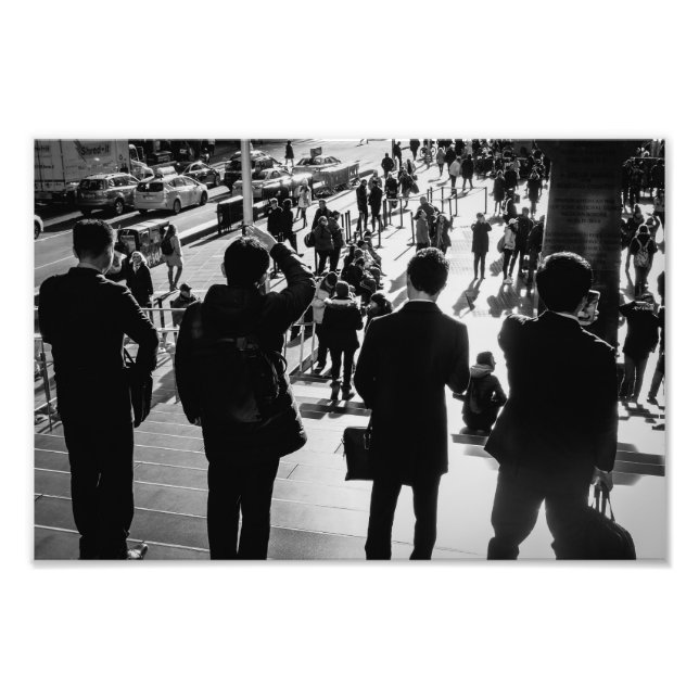 Unternehmergeist: Die roten Schritte Fotodruck (Vorne)