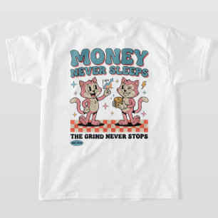 Unternehmerkatze: Geld Schläft Nie Retro-Chefin T-Shirt