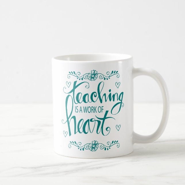Unterricht ist eine Arbeit niedlichen der Phrase Kaffeetasse (Rechts)