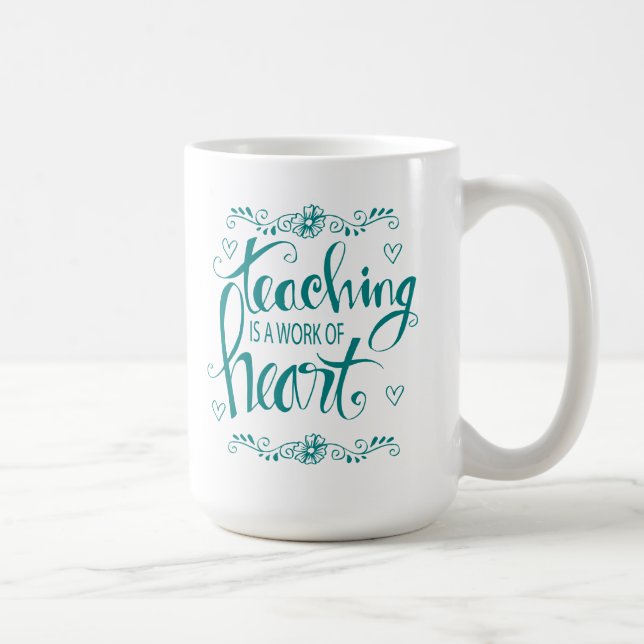 Unterricht ist eine Arbeit niedlichen der Phrase Kaffeetasse (Rechts)