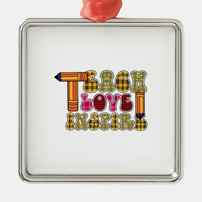 Unterrichten der Liebe Inspiriert Ornament Aus Metall (Vorne)