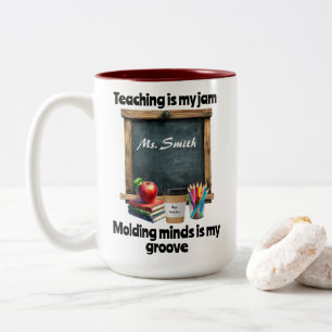 Unterrichten ist mein T - Shirt aus Marmelade Zweifarbige Tasse