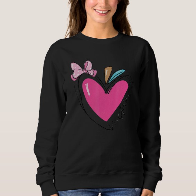 Unterrichten ist meine Valentine Pink Heart Liebe  Sweatshirt (Vorderseite)