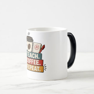 Unterrichten Kaffee Wiederholen Lehrer Retro Zurüc Verwandlungstasse