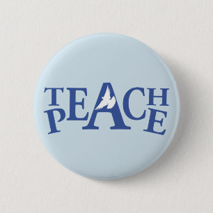 Unterrichten Sie FriedensSingle weißes Button
