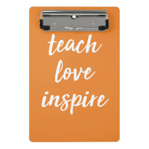 Unterrichten Sie Liebe inspirieren Inspirational Mini Klemmbrett