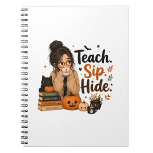 Unterrichten Trinken Verstecken Halloween Lehrer S Notizblock