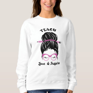 Unterrichten und Inspirier von Messy Bun Graphic A Sweatshirt