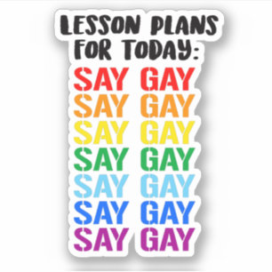 Unterrichtspläne für heute: SAY GAY Aufkleber