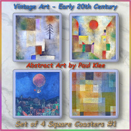 UNTERSATZ-SET (4) - Kunst von Paul Klee (1879-1940 Untersetzer Set