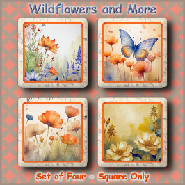 UNTERSATZ-SET (4) - Wildblumen & Mehr - Nur quadra Untersetzer Set