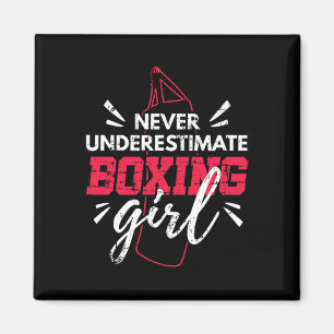 Unterschätze niemals ein Boxmädchen Mma Kickboxen Magnet