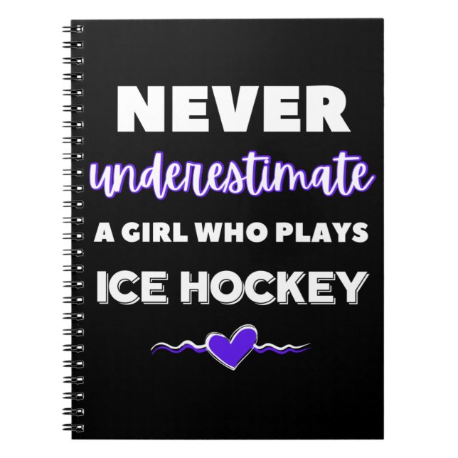 Unterschätze niemals ein Mädchen, das Eishockey sp Notizblock (Vorderseite)