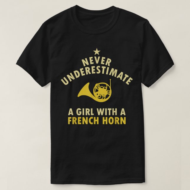 Unterschätze niemals ein Mädchen mit einem französ T-Shirt (Design vorne)