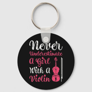 Unterschätze niemals ein Mädchen mit einer Violine Schlüsselanhänger