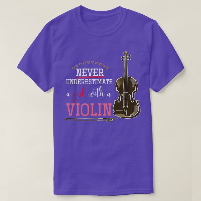 Unterschätze niemals ein Mädchen mit Geige 23 T-Shirt (Design vorne)