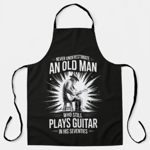 Unterschätze niemals einen alten Mann, der Gitarre Schürze