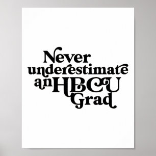 Unterschätze niemals einen Hbcu-Absolventen, histo Poster