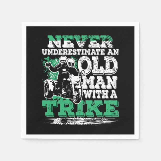 Unterschätzen Sie den alten Mann nie mit einem Tri Serviette (Vorderseite)