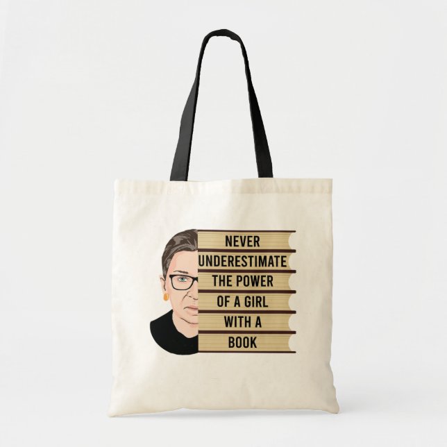 Unterschätzen Sie nie den Power eines Mädchens mit Tragetasche (Vorne)