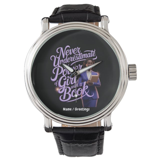 Unterschätzen Sie nie den Power von Mädchen mit ei Armbanduhr (Vorderseite)