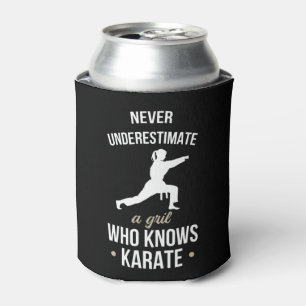 Unterschätzen Sie nie ein Mädchen, das Karate Mart Dosenkühler