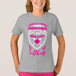 Unterschätzen Sie nie ein Mädchen, das Softball pi T-Shirt
