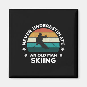 Unterschätzen Sie nie einen alten Mann Skivergnüge Magnet