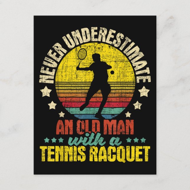 Unterschätzen Sie nie einen alten Mann - Tennisspi Begleitkarte (Vorderseite)