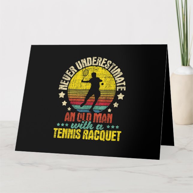 Unterschätzen Sie nie einen alten Mann - Tennisspi Karte (Vorderseite)