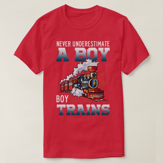 Unterschätzen Sie nie einen Jungen, der Lieben in  T-Shirt (Design vorne)