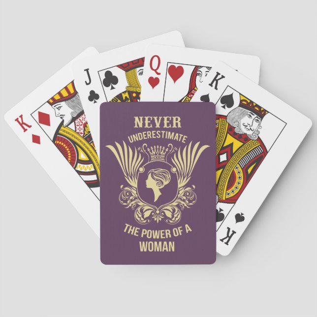 Unterschätzen Sie niemals den Power einer Frau Spielkarten (Rückseite)