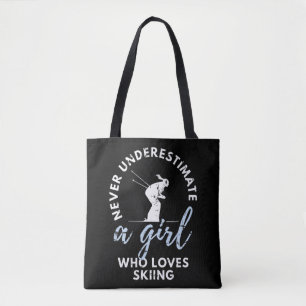 Unterschätzen Sie niemals ein Mädchen, das Lieben Tasche