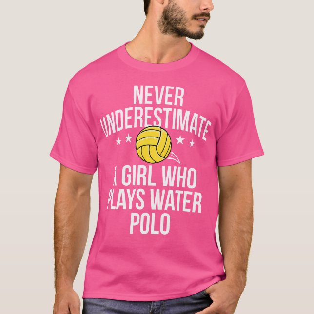 Unterschätzen Sie niemals ein Mädchen, das Wasser- T-Shirt (Vorderseite)
